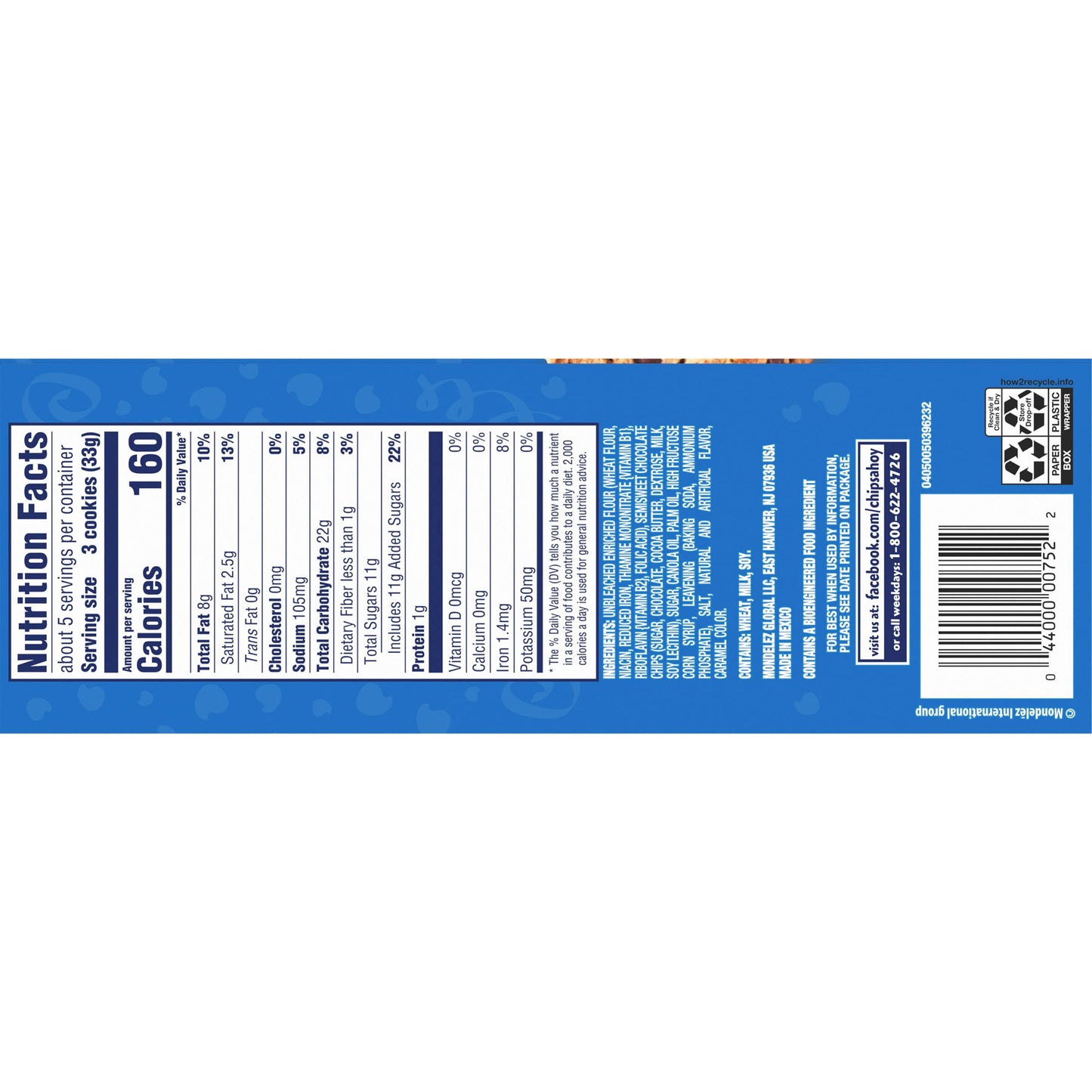 Chips Ahoy Original Galletas con Pepitas de Chocolate, Pack Familiar 400g (Paquete de 2)