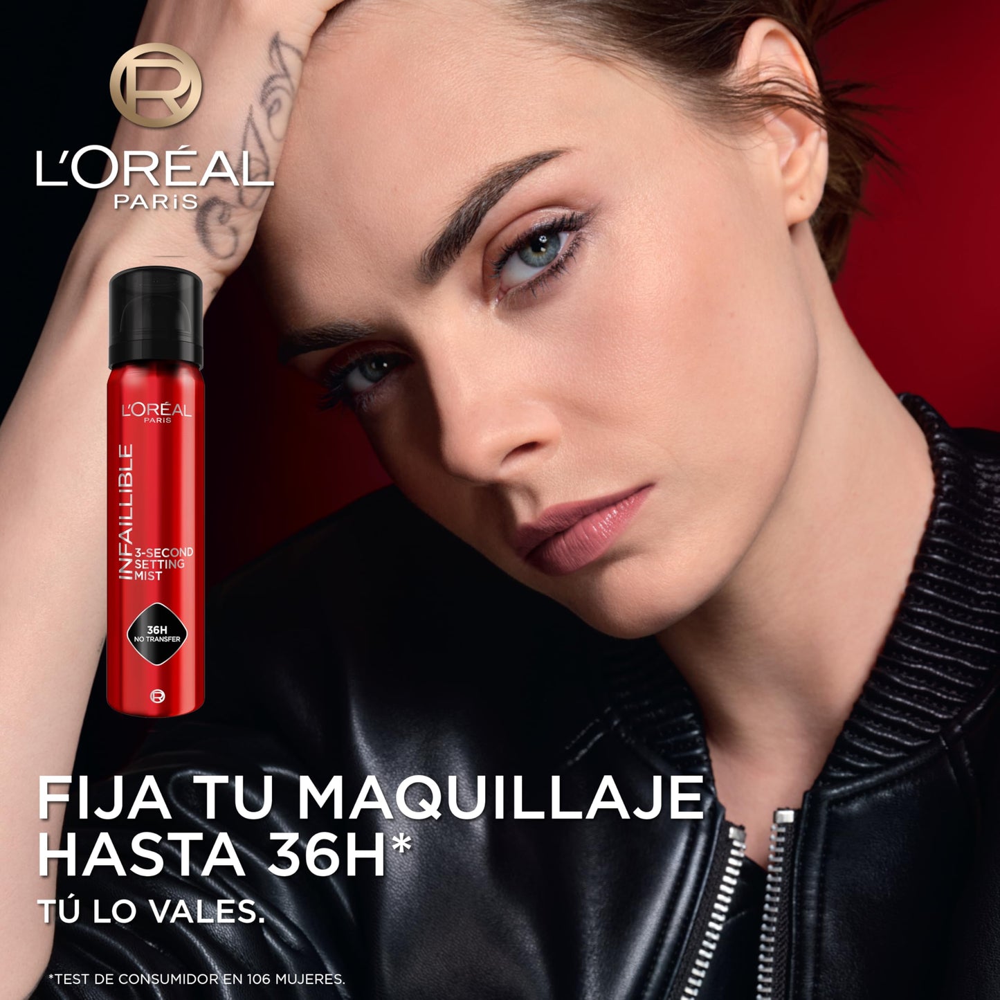 L'Oréal Paris Spray Fijador de Maquillaje Infaillible, Resistente al Agua, Se mantiene hasta 36h, 75 ml