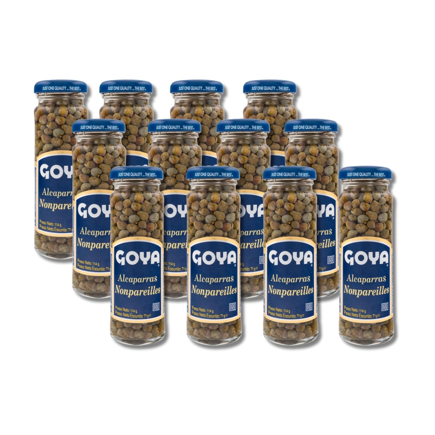 Alcaparras Nonpareilles - Pack de 12 Unidades x 114g (71g Peso Escurrido) - Condimento de Excelencia para Ensaladas, Pescados y Salsas - Certificación Kosher Pareve - NEXU