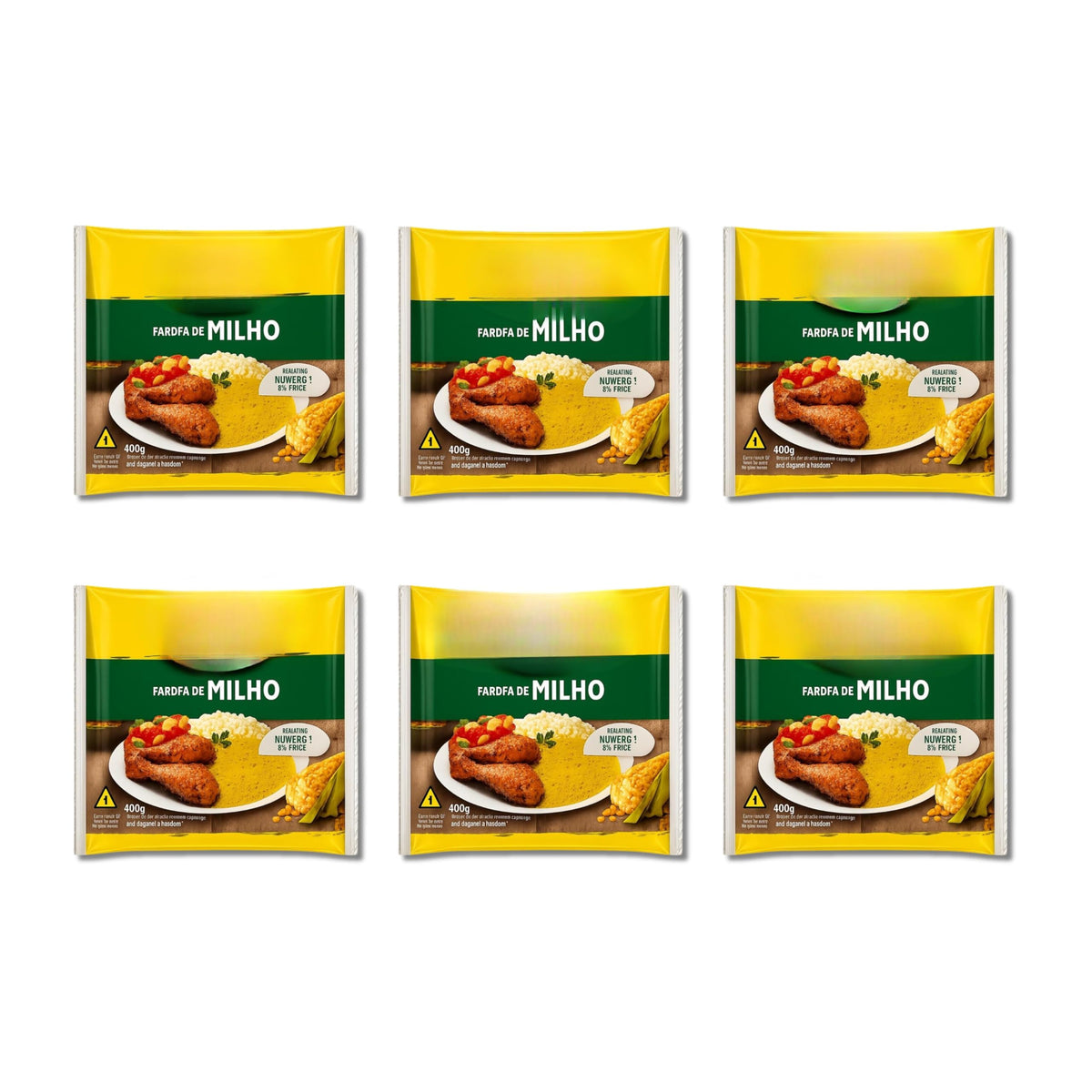 Farofa de Milho Tradicional - Pack de 6 Unidades de 400g (Total 2,4kg) - Harina de Maíz Tostada Crujiente para Acompañamiento de Carnes, Barbacoas y Ensaladas - Guarnición Lista para Consumir - NEXU