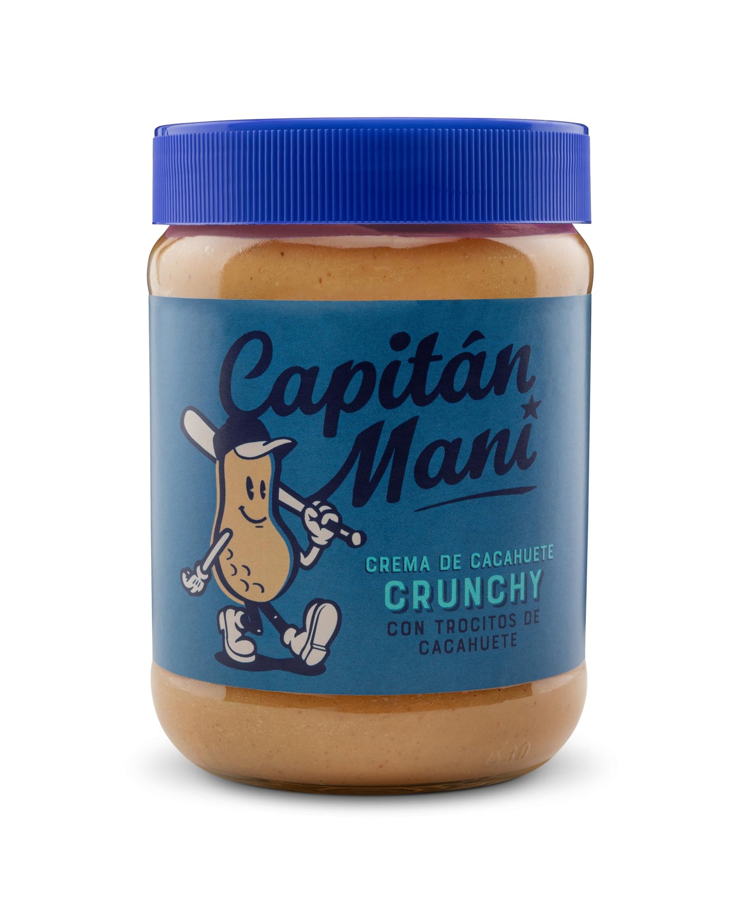 Crema de Cacahuete Capitán Maní Crujiente 500g| Natural, Sin Azúcares, Sin Aditivos | Alta en Proteína
