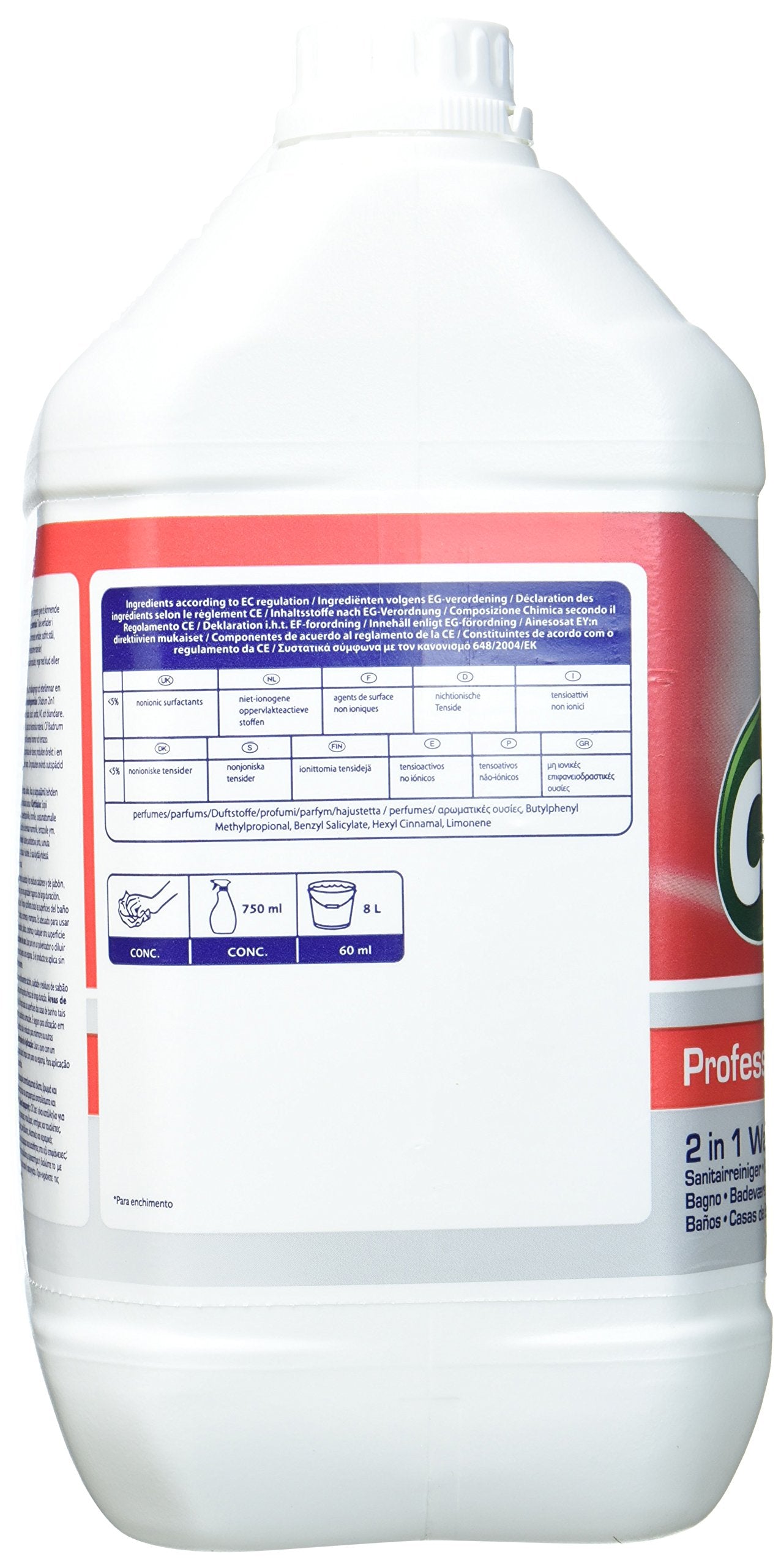 Cif 936987 - Limpiador profesional para baños 2 in1, 5 l, multicolor
