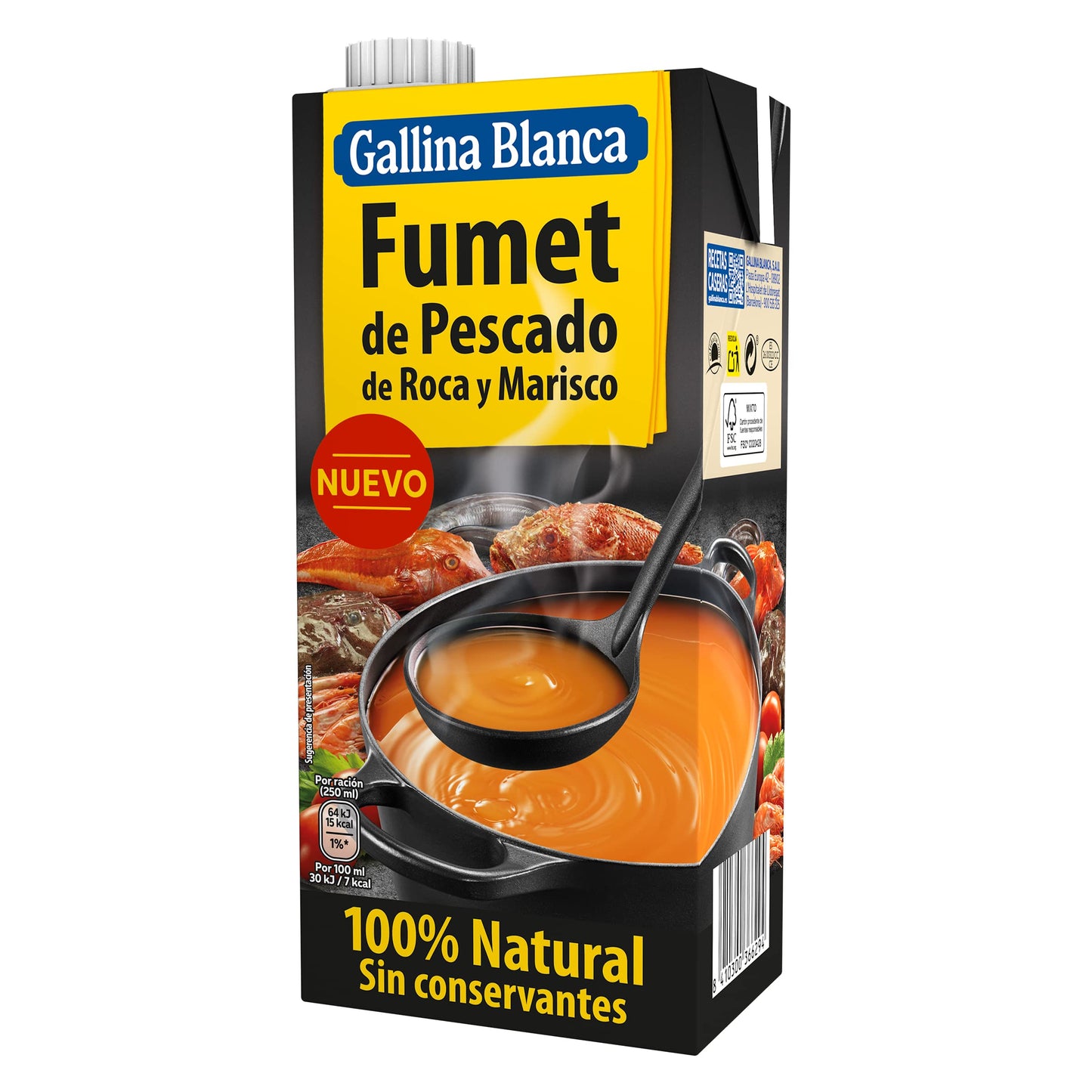 Gallina Blanca Fumet de Pescado de Roca y Marisco, 1L