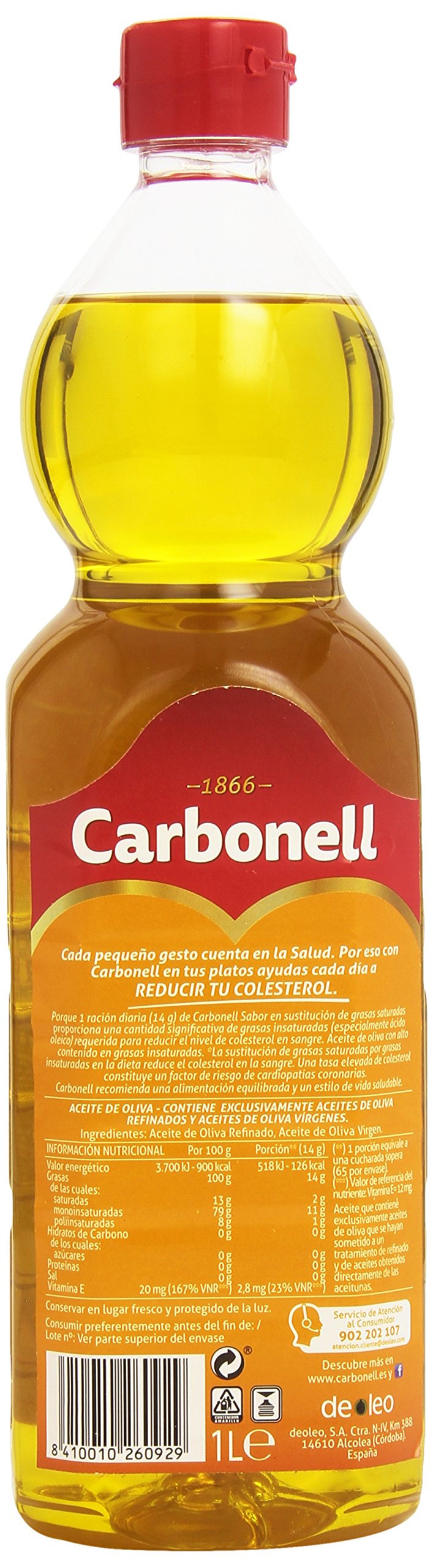 Aceite de oliva refinado sabor carbonell 1l pet