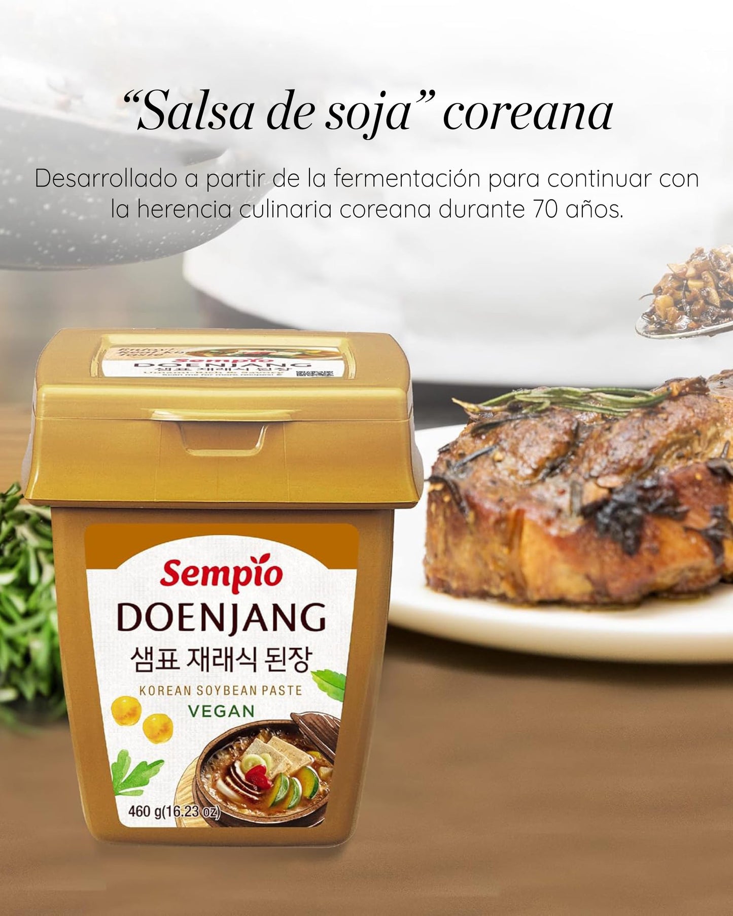 Pasta de soja coreana "Doenjang" de Sempio - Vegana, pasta de miso tradicional 460gr