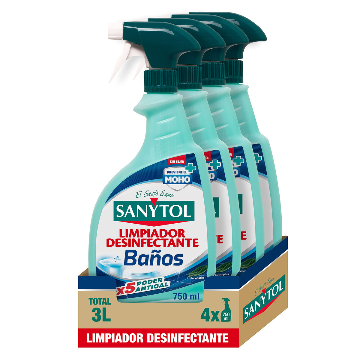 Sanytol - Limpiador Desinfectante Antical Baños Pack 4 x 750 ml