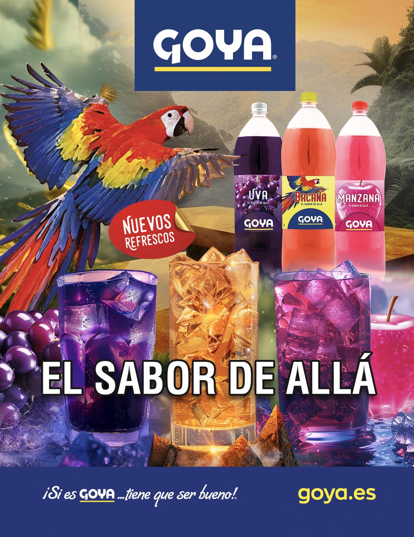 Goya Refresco Uva 6 x 2L, Refrescante y Burbujeante