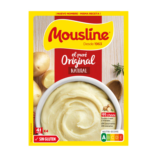 Mousline - Puré de Patatas Instantáneo - Ingredientes de Primera Calidad - Preparación Fácil y Rápida - Ideal para Recetas Elaboradas - Pack de 4 Bolsas- 460 gr