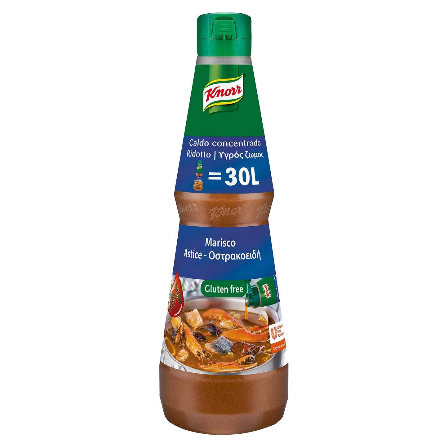 Knorr 29603001 Caldo Liquido Concentrado Marisco sin Gluten - Botella 1L (el paquete puede variar)