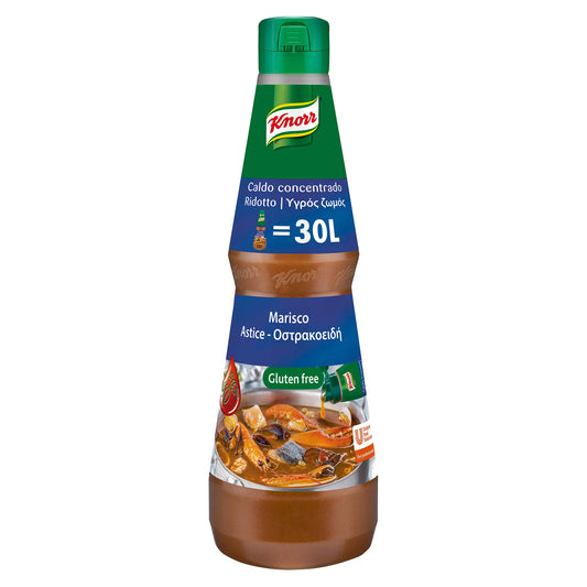 Knorr 29603001 Caldo Liquido Concentrado Marisco sin Gluten - Botella 1L (el paquete puede variar)