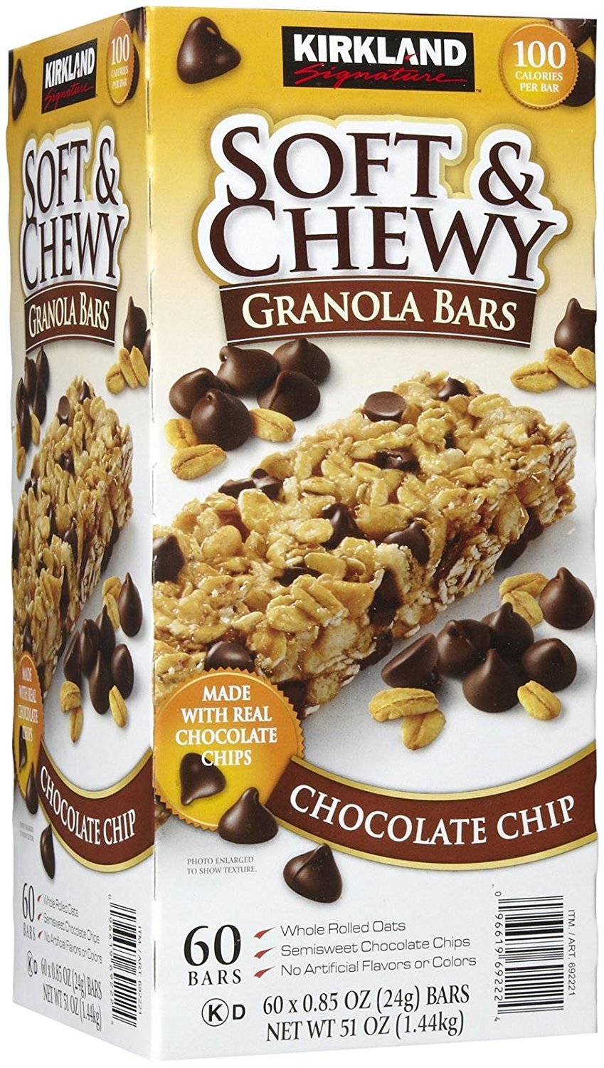 Kirkland Soft and Chewy Granola Bars - Chocolate Chip - 60 Bars