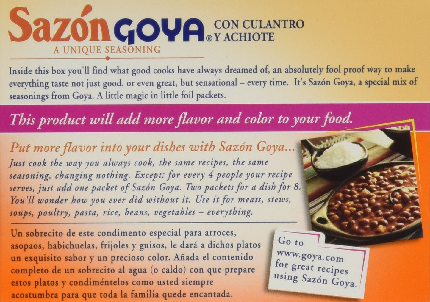 Goya Foods Sazon Culantro y Achiote, 1.41-Ounce (Pack of 3)