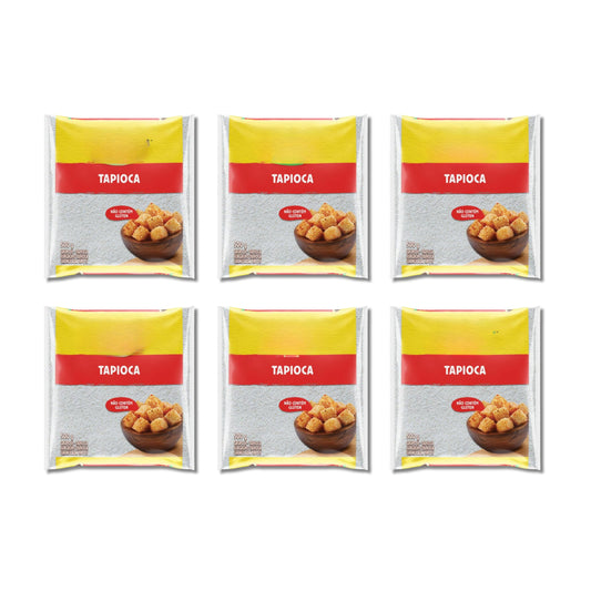 Tapioca Granulada - Pack Ahorro 6 x 500g (3kg Total) - Almidón de Mandioca Natural Sin Gluten para Postres, Cuscús de Tapioca y Recetas Tradicionales Brasileñas - NEXU