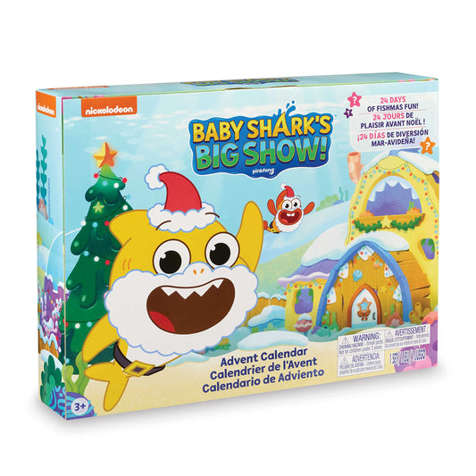 WOWWEE - Calendario de Adviento Baby Shark (Baby Shark Big Show) 24 Regalos sorpresa - Licencia Oficial Baby Shark - Tamaño 40 x 30 x 8 cm - Navidad - Decoración
