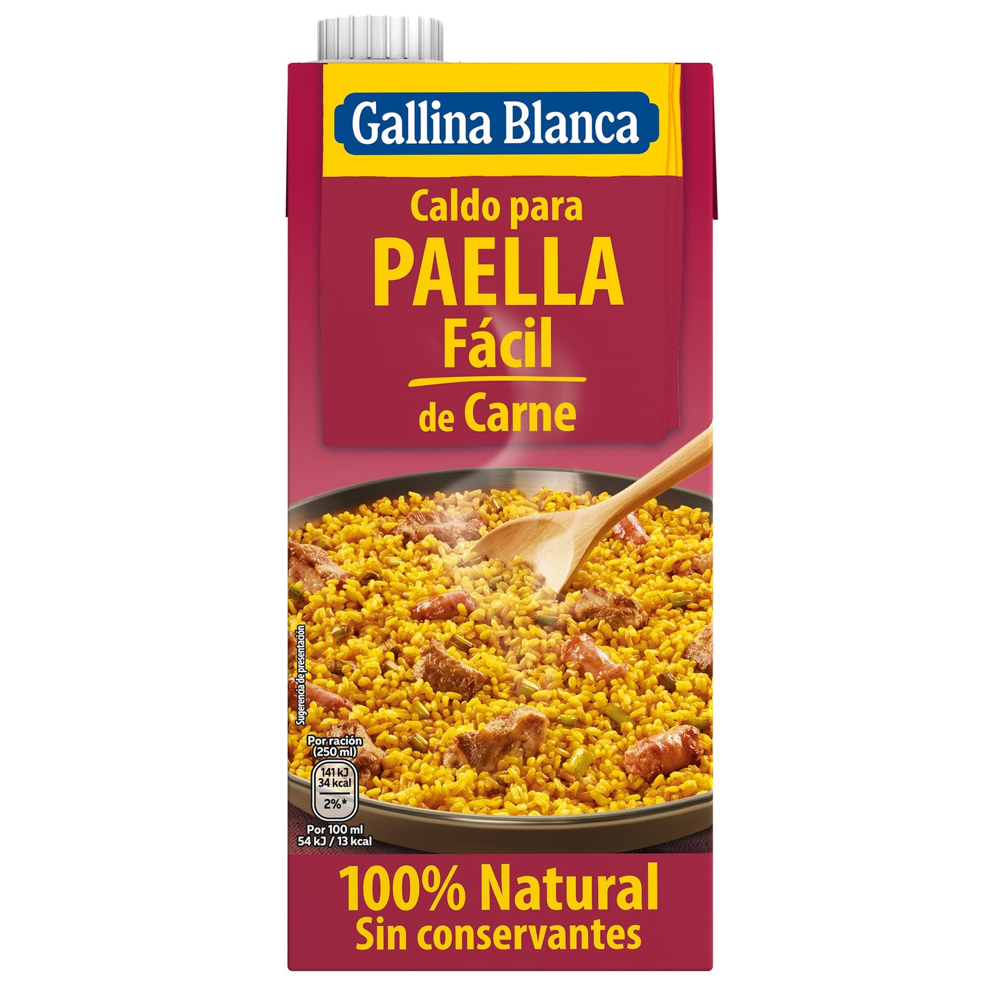 Gallina Blanca caldo de carne para paella envase 1 lt, 1000 mililitro, 1