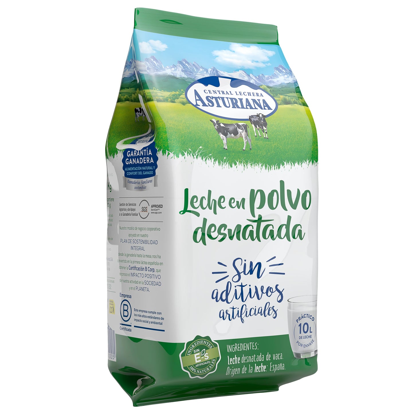 Central Lechera Asturiana Leche en Polvo Desnatada, Bolsa 1 kg