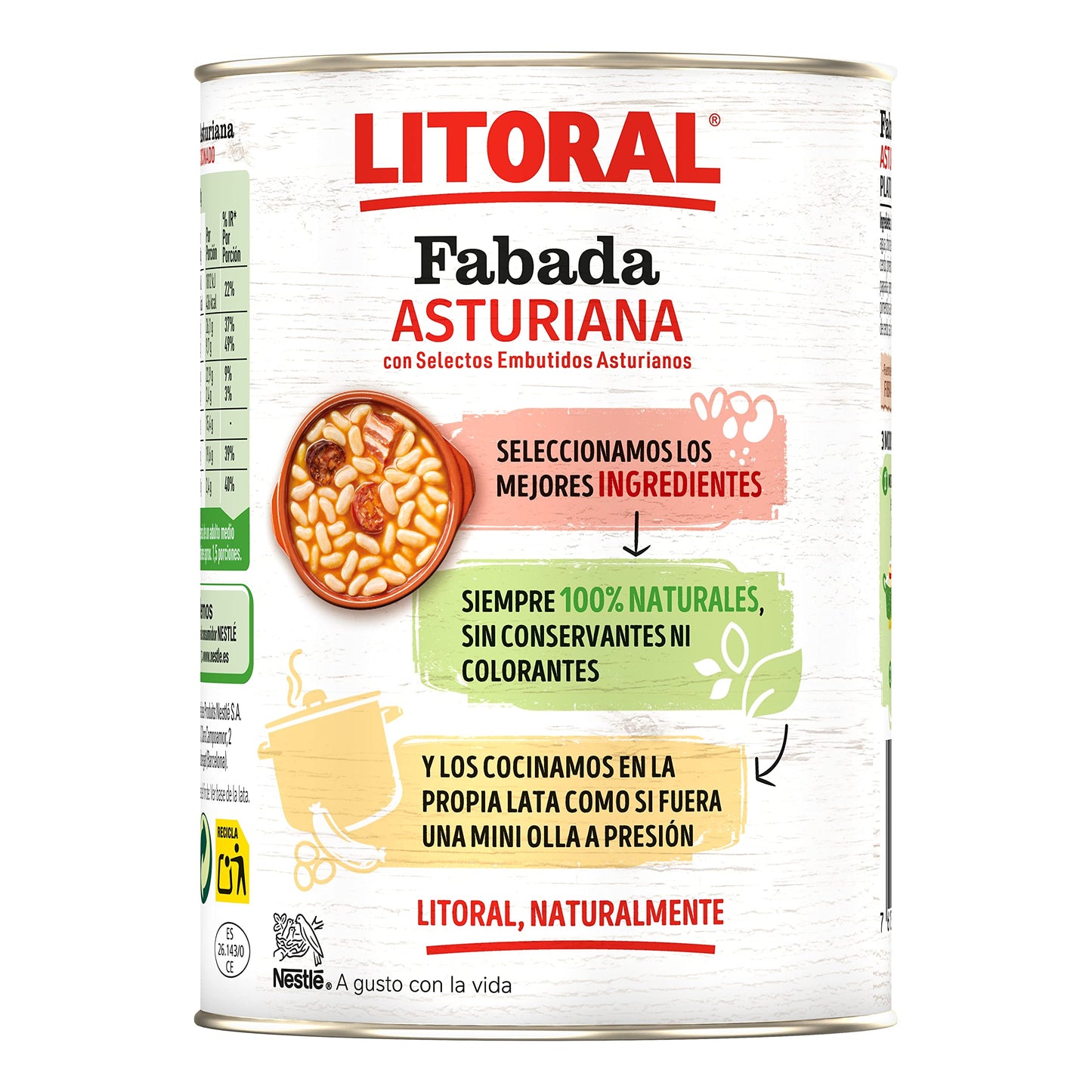 LITORAL Fabada Asturiana - Plato Preparado de Fabada Asturiana Sin Gluten - Pack de 6x420 g