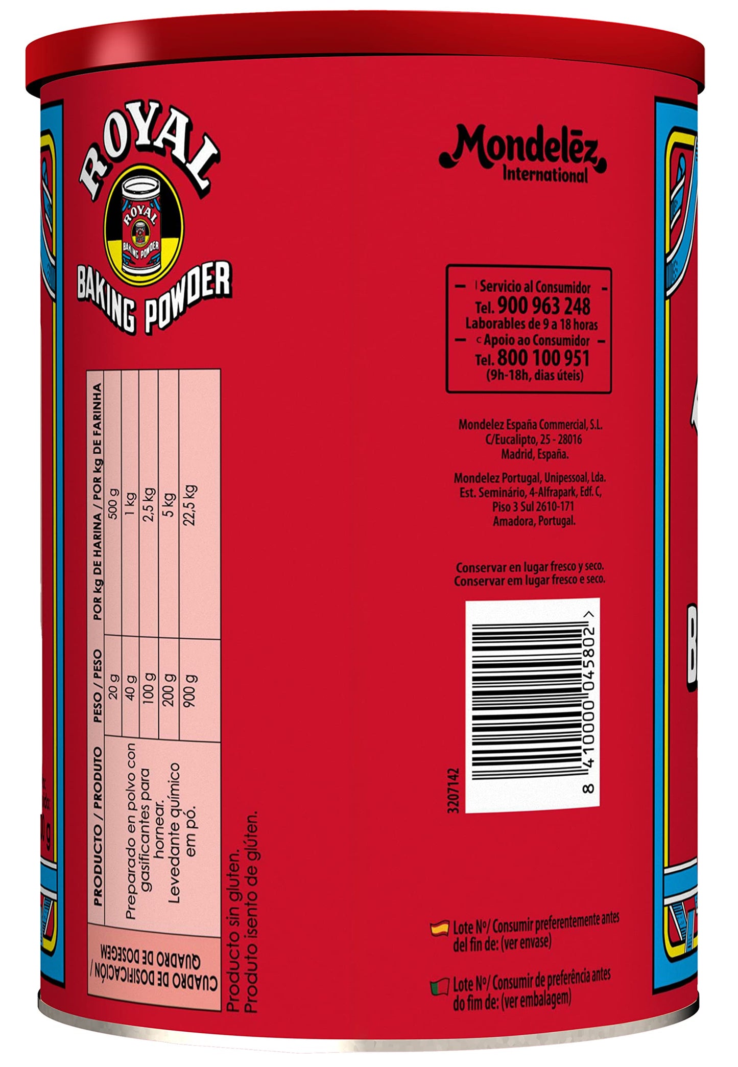 Royal Baking Powder, Levadura en Polvo para Horno, Bote 900 g