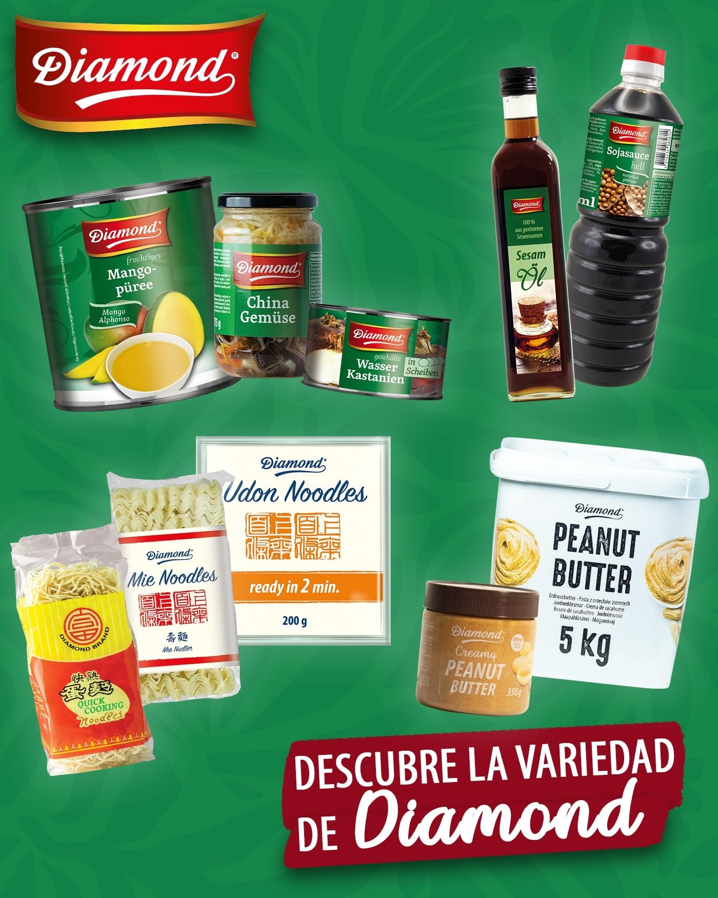 DIAMOND Sambal Oelek, pasta ardientemente picante de guindilla roja, para dar sabor a platos wok, arroz frito y fideos fritos - 1 x 740 g