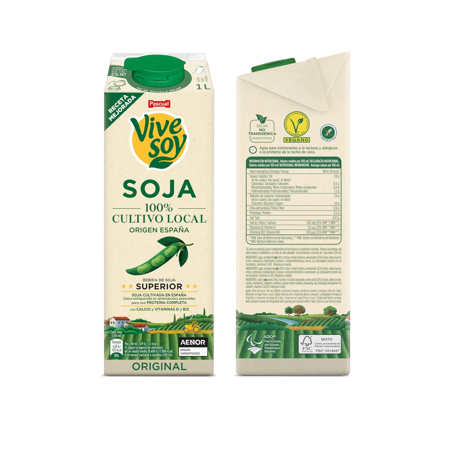 Vivesoy - Bebida Vegetal de Soja 100% Cultivo Local - Brik 1L
