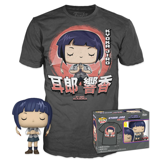 Funko Pop! & tee: MHA - Jirou with Mic - Large - (L) - My Hero Academia - Camiseta, Franela - Ropa con Figura de Vinilo Coleccionable - Idea de Regalo - Juguetes y Camiseta de Manga Corta Hombres