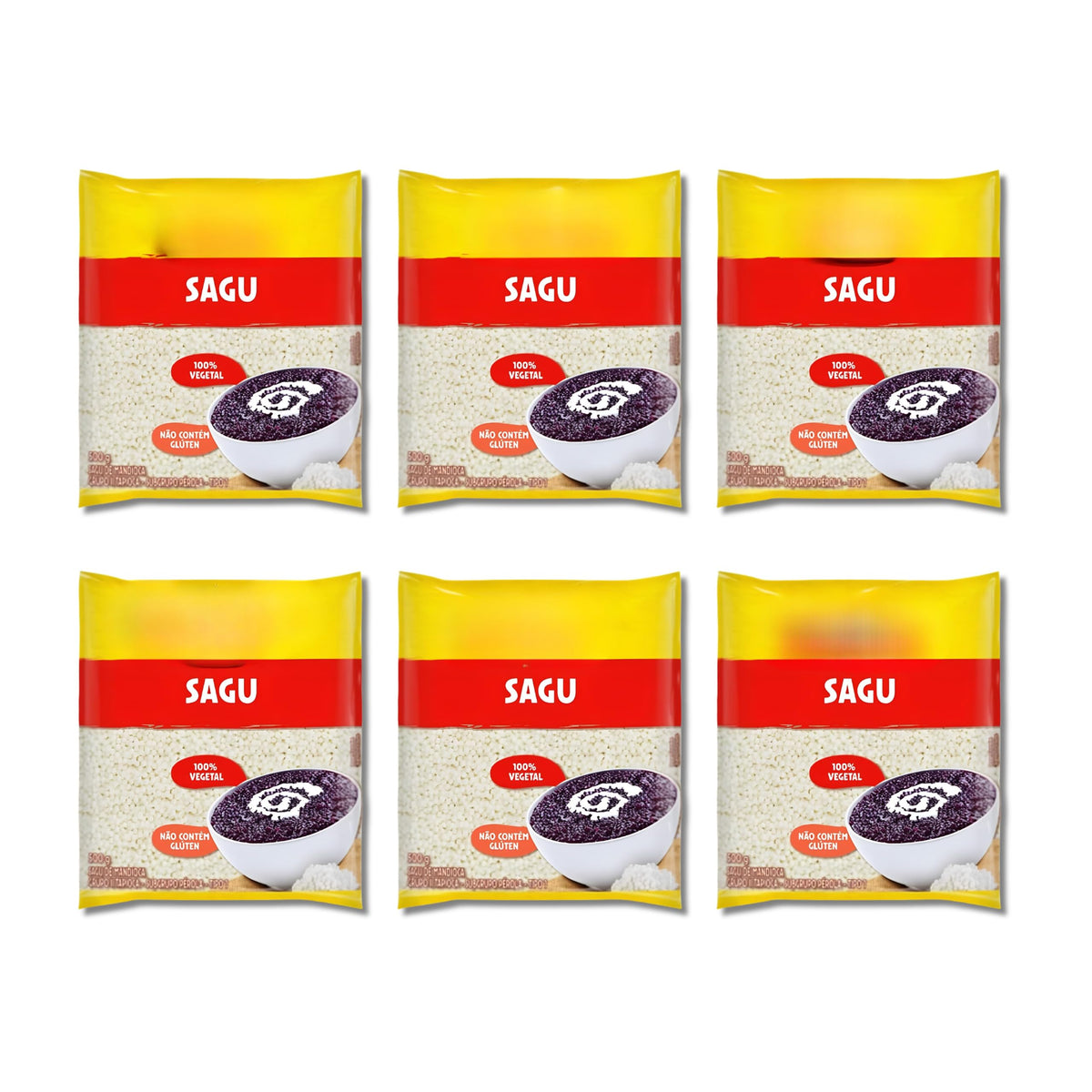 Sagu de Mandioca - Perlas de Tapioca Sin Gluten - Pack Ahorro 6 x 500g (3kg) - Ideal para Postres Tradicionales como Sagu al Vino y Pudines - 100% Vegetal de Origen Natural Tipo 1 - NEXU