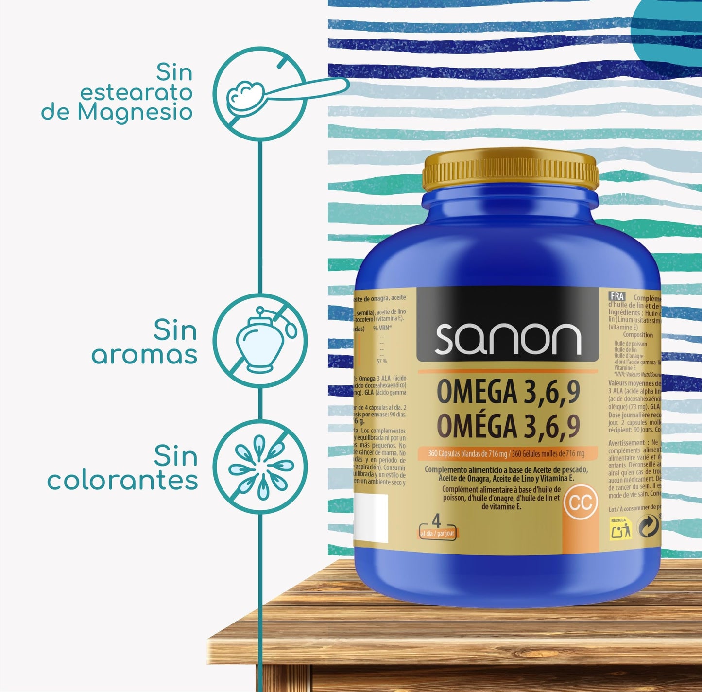 NOVA ENGEL Sanon Omega 3,6,9 De 720 Mg 360 Cápsulas