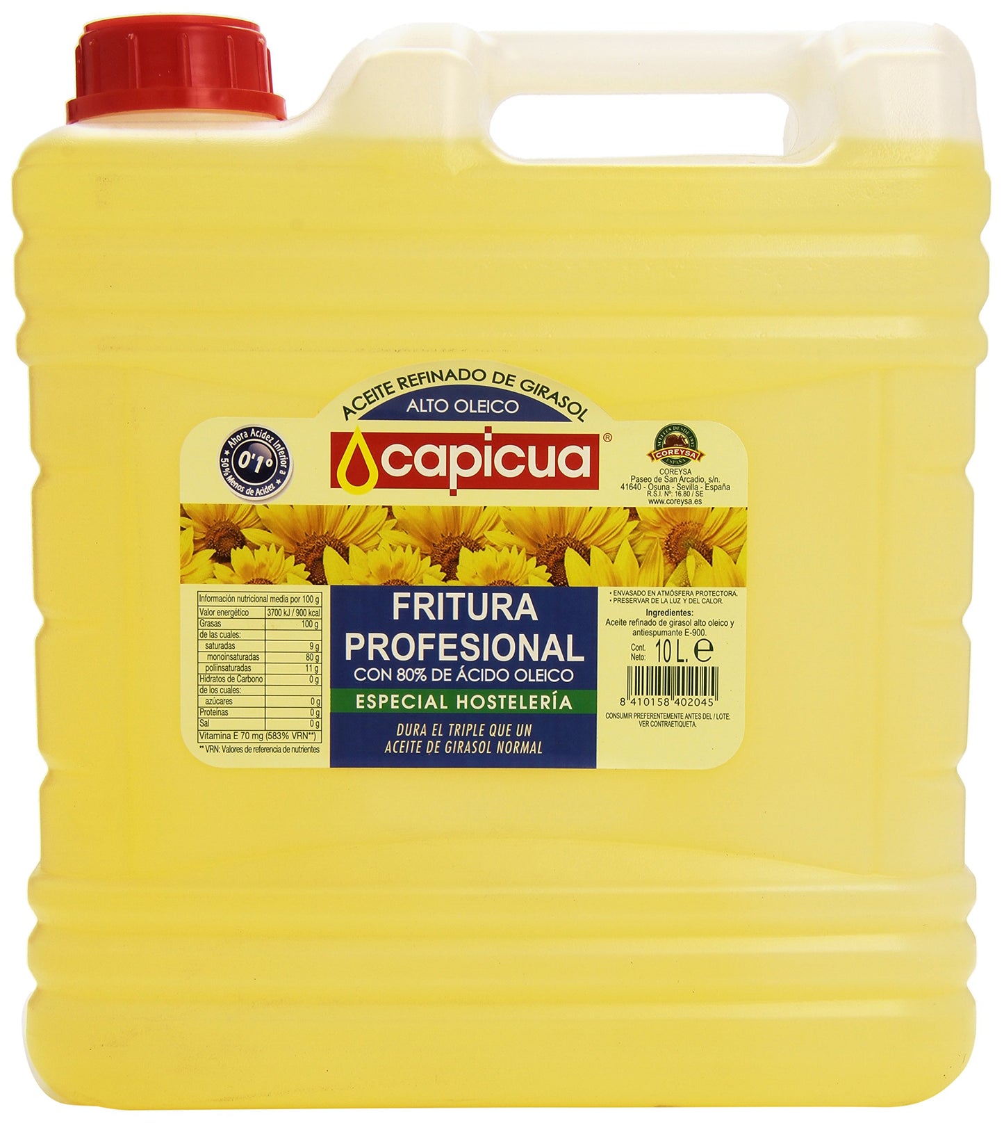 Capicua - Aceite de girasol - Alto oleico - 10 l