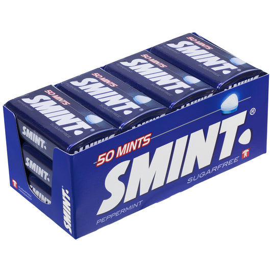 Smint Tin Menta, Caramelo Comprimido Sin Azúcar - 12 unidades de 35 gr. (Total 420 gr.)
