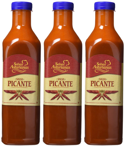 Salsas Asturianas Salsa Picante - 1000 gr - [Pack de 3]