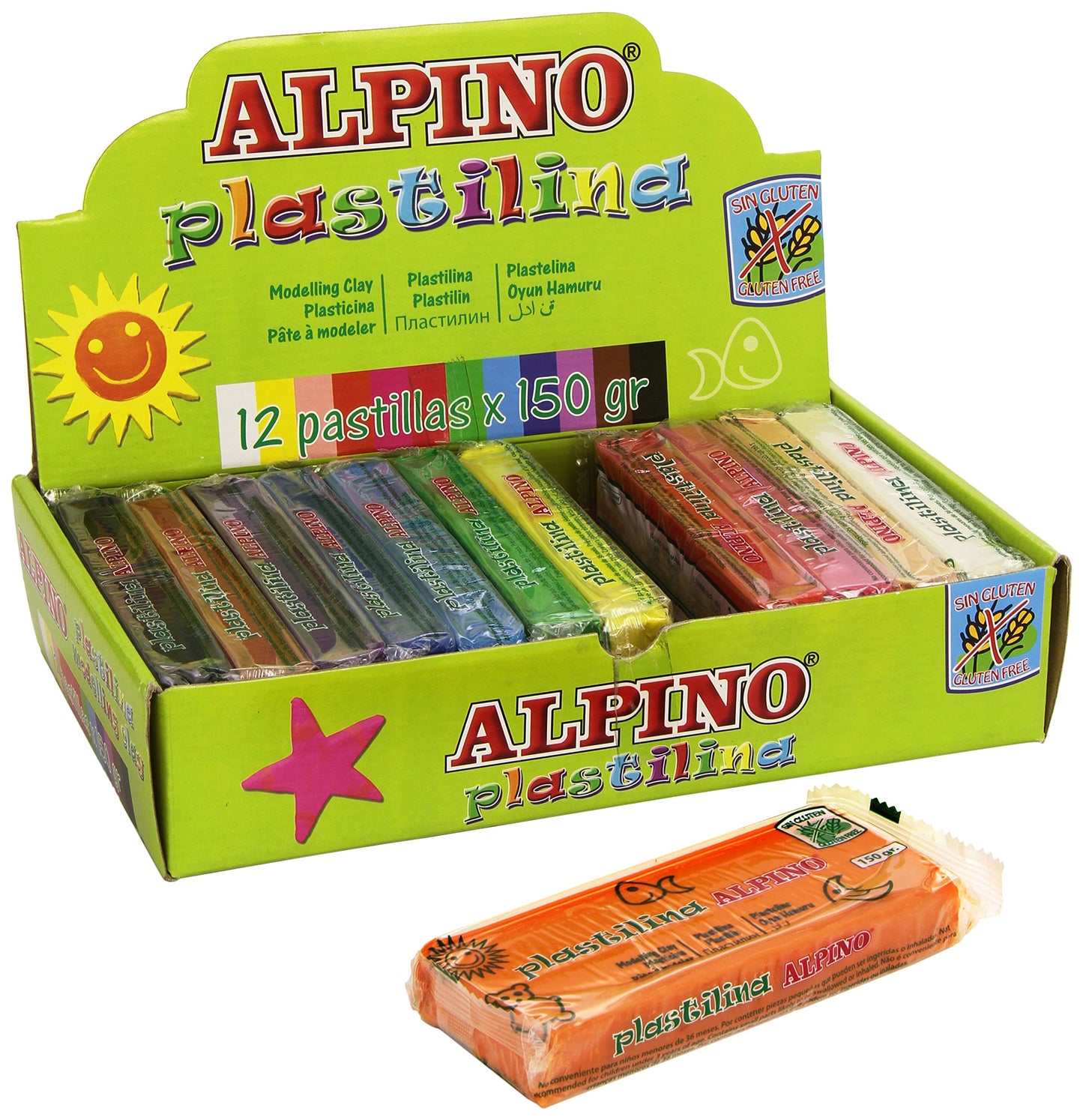 Alpino DP000918 - Plastilina, 12 unidades, multicolor