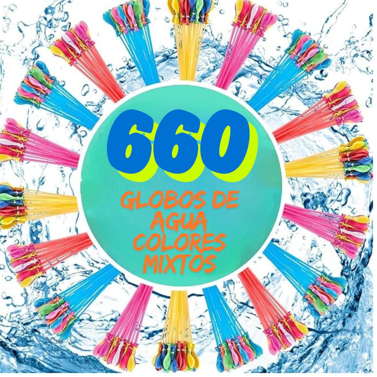Globos de Agua 660 Pcs con Cierre Automático – Llenado Rápido en 10s | Globos de Colores para Juegos de Agua Niños | Fiestas Verano, Jardín, Playa, Piscina (6 Packs x con 110 Globos)