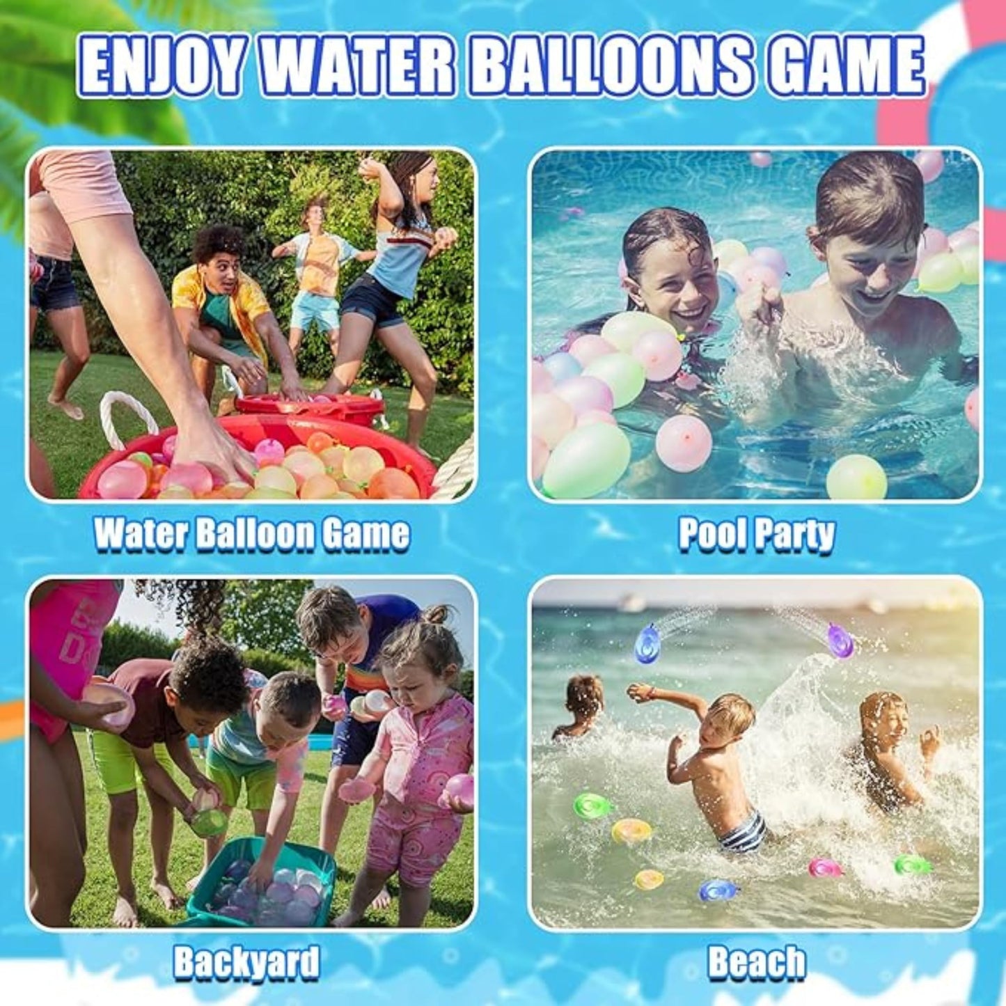 Globos de Agua 660 Pcs con Cierre Automático – Llenado Rápido en 10s | Globos de Colores para Juegos de Agua Niños | Fiestas Verano, Jardín, Playa, Piscina (6 Packs x con 110 Globos)