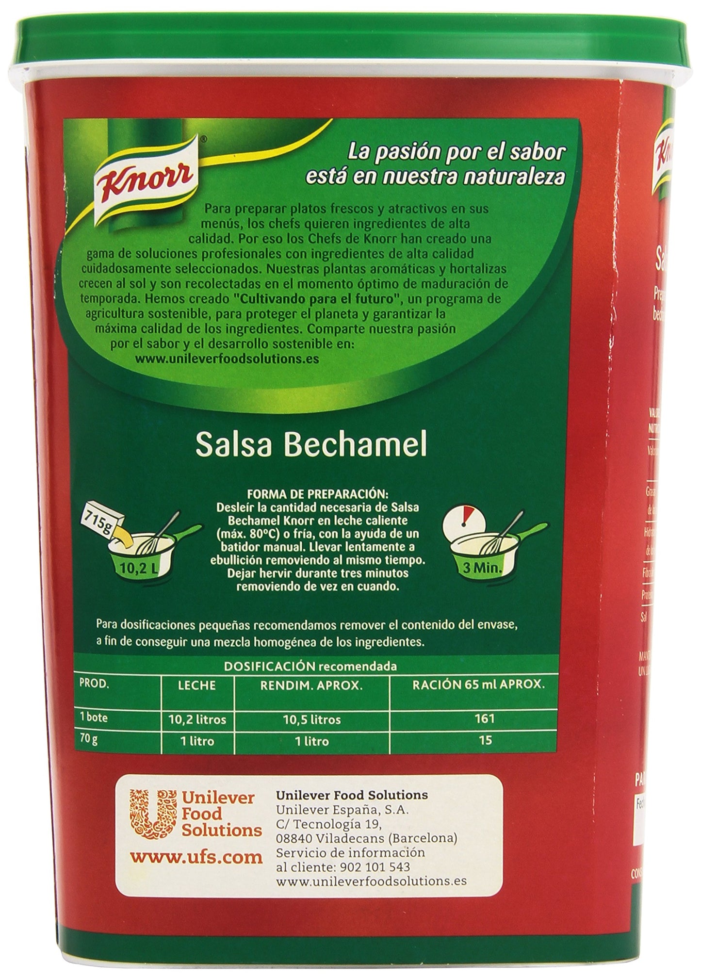 Knorr - Salsa Bechamel - Con cebolla y nuez moscada - 715 g