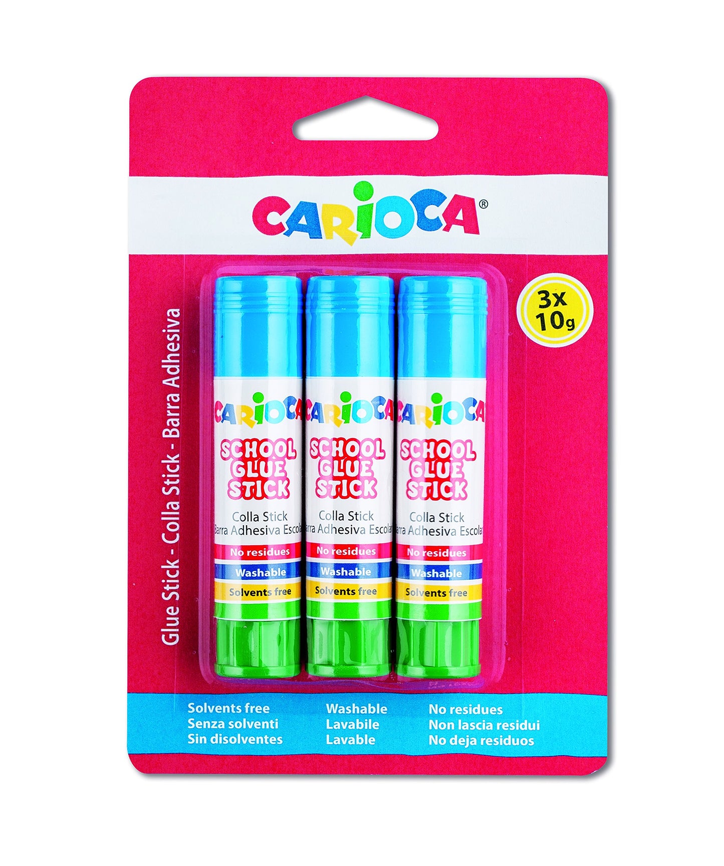 Carioca Glue Stick 42781 - Barra adhesiva (3 x 10g)