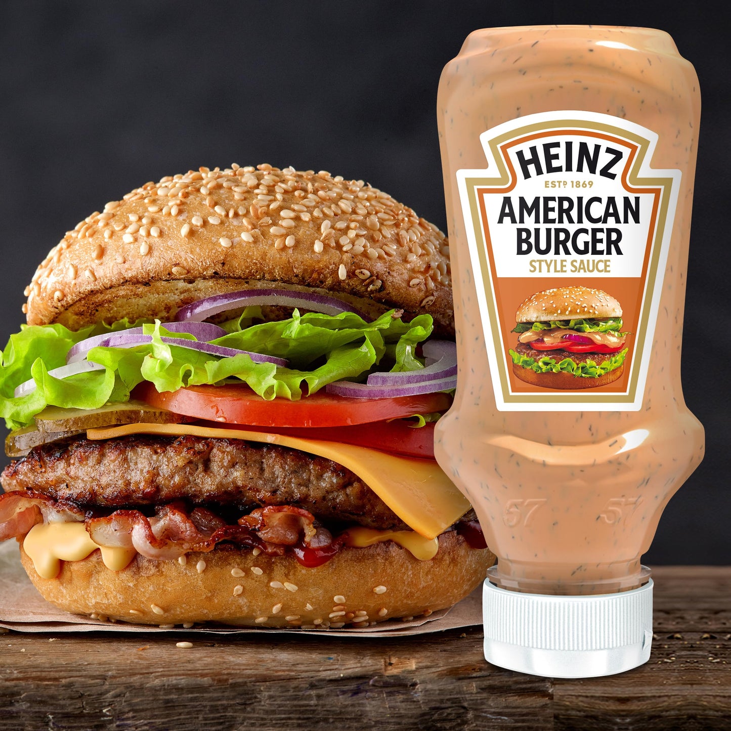 Heinz Salsa Burguer Estilo Americana Bocabajo 220ml