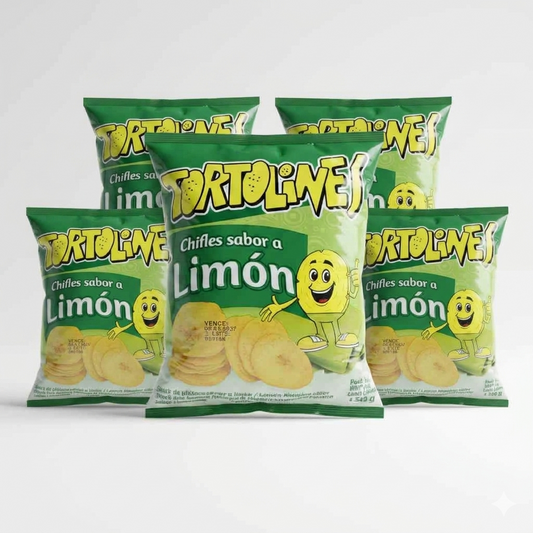 Chifles de Plátano con Sabor a Limón - pack de 5 Unidades - 100g - Snack - Goya Tortolines - Aperitivo Crujiente y Energético sin Sal Añadida - NEXU