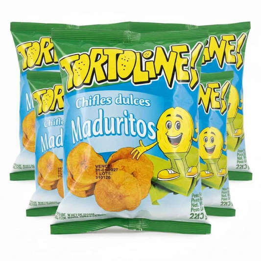 Chifles de Plátano Dulce- Maduritos - Snack Crujiente Natural - pack de 5 Unidades - 100 gramos - Goya, Tortolines, Sin Sal Añadida - NEXU
